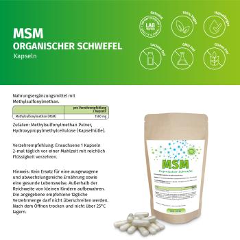 Preview: MSM - Methylsulfonylmethan Kapseln Preview: MSM - Methylsulfonylmethan Kapseln