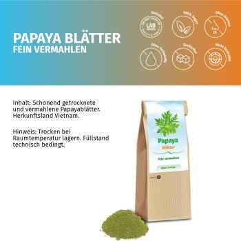 Preview: Papaya Blätter und Stängel fein vermahlen Preview: Papaya Blätter und Stängel fein vermahlen