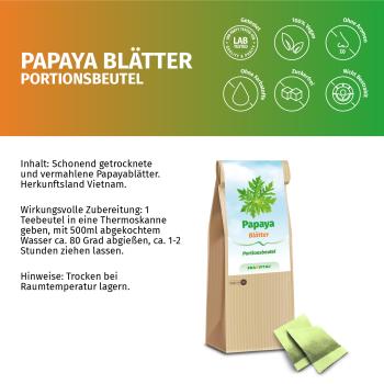Preview: Papaya Blätter und Stängel in Tee-Beutel Preview: Papaya Blätter und Stängel in Tee-Beutel