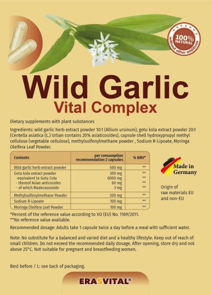 Wild garlic herb extract powder 10:1 (Allium ursinum) Gotu kola extract powder 20:1 (Centella asiatica (L.) Urban contains 20% asiaticosides)
